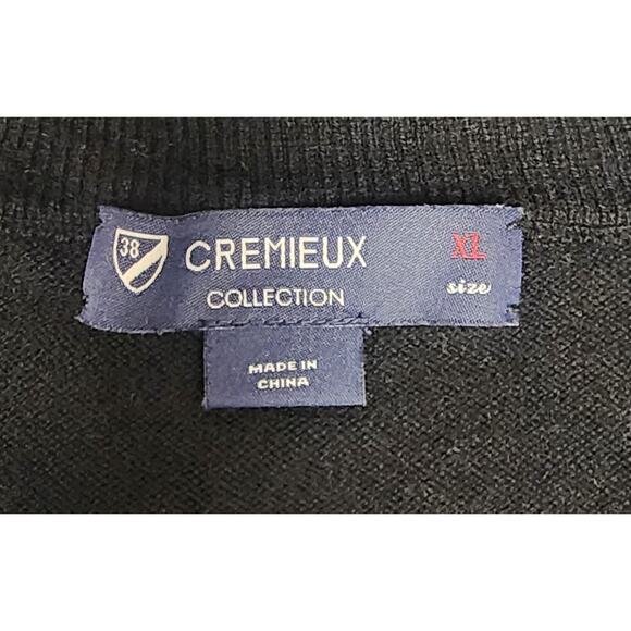 Cremieux Classics Sweater Vest Men’s Zip Front Color Black Size XL - Picture 8 of 8